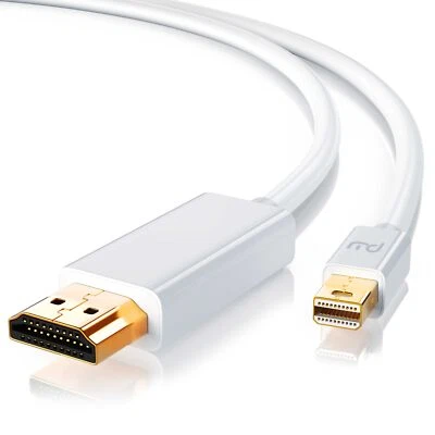 Primewire Mini DisplayPort auf HDMI Adapterkabel HD 1080p Weiß 4k Ultra HD 1m - Bild 1 von 4