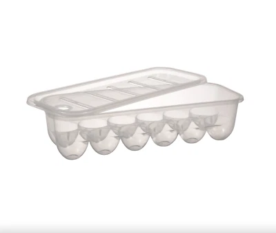 Essentials™ Rectangular Plastic Egg Storage Container with Lid Hold 12Eggs - NEW - Image 1 of 2