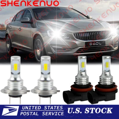 Combo de bombillas de haz alto/bajo faros LED para Volvo S60 6000K H11 H7 2011 2014-2018 Foto 1 de 4