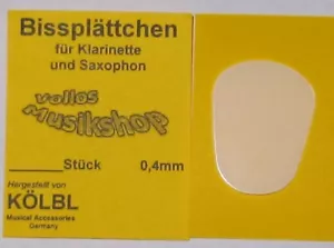 Bißplättchen Bissplättchen Klarinette&Sax. 0,4 mm Bissplatte Kölbl - Bild 1 von 1