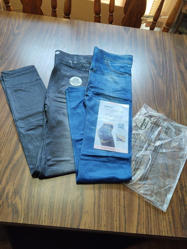Mujeres Leggings Forrados de Felpa Jeans Ajustados 34 X 28- Dos Pares China Genie EE. UU. Talla L Foto 1 de 4