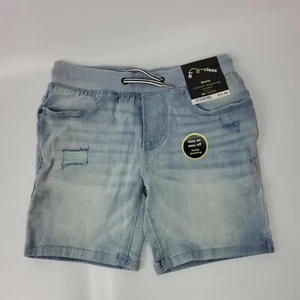 Xs (4/5) Boy's ART CLASS  Light Blue Denim Drawstring Shorts Distressed New - Picture 1 of 6