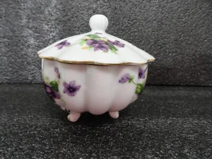 NORCREST FINE CHINA 8/490 SWEET VIOLETS JAM OR JELLY BOWL + LID . NO SPOON. - Picture 1 of 10