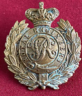 Royal Engineers Victorian British Military Cap Badge - QVC - brass