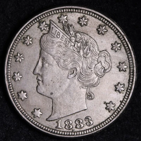 1883 NO CENTS Liberty V Nickel XF/AU TOUGH DATE! FIRST YEAR OF ISSUE! Cover