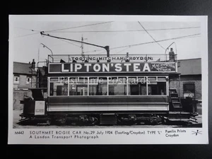 London Tram TOOTING - SOUTHMET BOGIE CAR 29 TYPE L Pamlin Print Postcard M442 - Picture 1 of 2