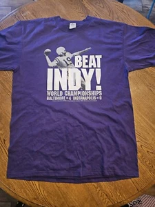 2006 Rare Johnny Unitas Baltimore Ravens "Beat Indy" Shirt L Indianapolis Colts - Picture 1 of 4