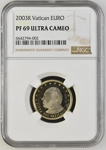 VATICAN coin 1 Euro 2003 NGC PF 69 Ultra Cameo - Picture 1 of 9