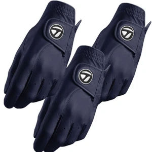 3x TaylorMade Tour Preferred Leather Golf Gloves, Navy, LH Fit for RH Golfer,NEW - Picture 1 of 1