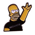 Les Simpsons Homer Megadeth chemise concert rock signe à la main 1,2" épingle émail