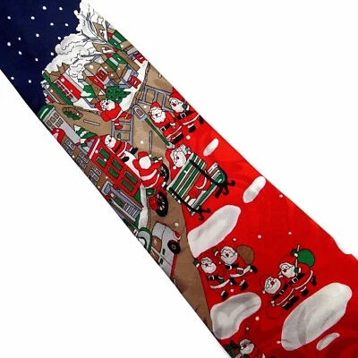 Christmas Santa Necktie Red and Blue Steven Harris Made in Korea Vintage - Image 1 of 4