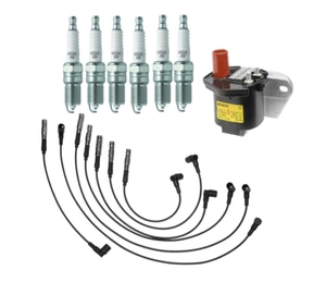 Ignition Coil + 6x Spark Plugs + Wire Set for MERCEDES 190E 260E 300E 300SEL - Picture 1 of 1