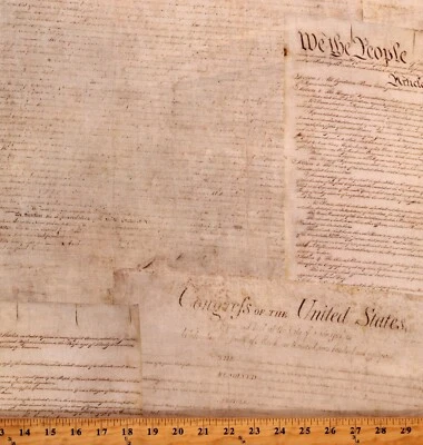 ROBERT KAUFMAN 108" Cotton We the People Constitution Preamble Fabric Print by the Yard D262.06