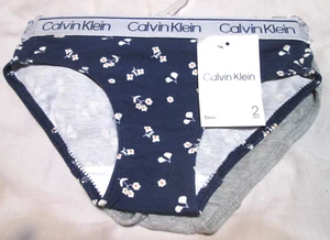 Calvin Klein Girls 2-Pk Modern Cotton Bikini Panty NWT Sz S (6-6X) NWT-COTTON BL - Picture 1 of 4