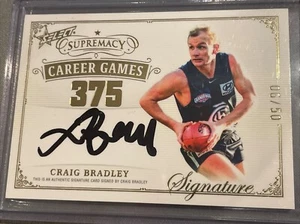 2024 Select AFL Supremacy Craig Bradley Juegos de Carrera Firma Automático Bajo 06/50 - Imagen 1 de 4