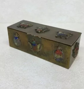 Antigua caja de bronce esmaltada china - Imagen 1 de 9