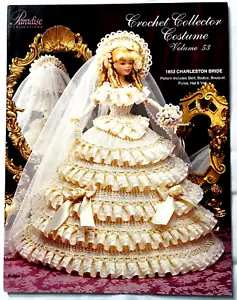 Crochet Pattern Book 1853 Charleston Bride Gown Bead Embellished 11-1/2" Dolls - Picture 1 of 2