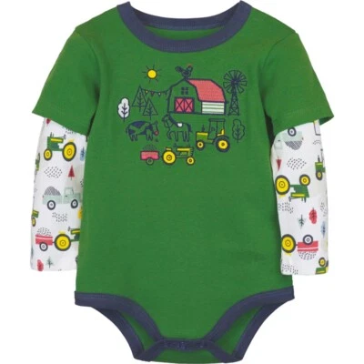Body verde manga larga John Deere Infantil Niños Barnyard, 6/9 M Foto 1 de 3