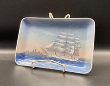 Porzellanplatte mit Segelschiff Dänemark Bing Gröndahl Handbemalt Antik Vintage