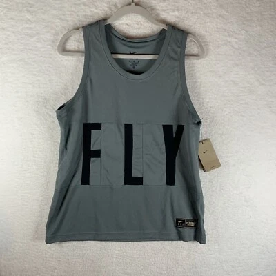 Nike Basketball Jersey Women's Medium Gray Dri-Fit Tank Top Swoosh Fly 7099 - Image 1 of 4