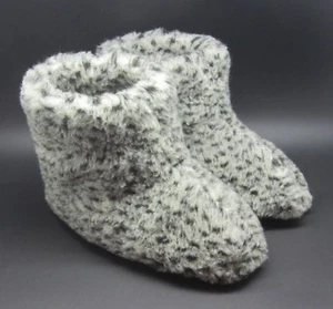 HAUSSCHUHE HÜTTENSCHUHE HÜTTENSCHUH HAUSSCHUH PUSCHEN SCHAFFELL LEO GRAU - Bild 1 von 2