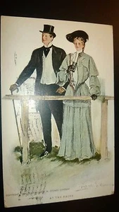 Cartolina antica " BELLE SIGNORE E ROMANTICA " - timbrata 1909.. - Foto 1 di 3