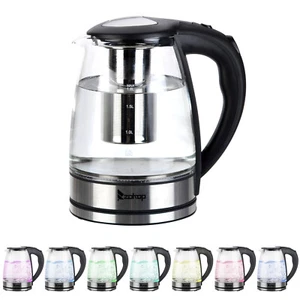 1.8L 1200W Electric Kettle Glass Tea Kettle Fast Boiling Auto Shut-off LED Light - Picture 1 of 12