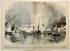 CAPTURE OF HARRIET LANE, GALVESTON HARBOR Antique Civil War Nautical Battle 1896