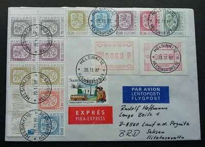 [SJ] Finland Coat Of Arms 1987 Tourism ATM (Frama Label cover) *addressed - Image 1 of 4