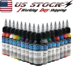 Pro TAttoo Ink 16 Colors Set 1 Oz 30Ml/Bottle Pigment Kit 3D Makeup Beauty Ink - Picture 1 of 12