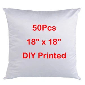 50 Stck. 18 Zoll x 18 Zoll Weiß Sublimation Blanko Kissenbezug Valentinstag Zum Selbermachen Bedruckt Geschenk - Bild 1 von 10