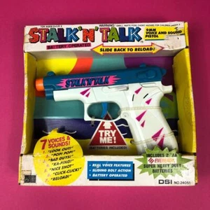 Rare Vintage Stalk N' Talking Toy Gun 9mm Woolworths Battery Operated 1990s - Picture 1 of 7