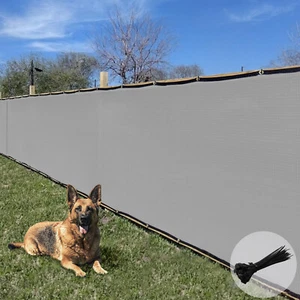 Gray 8ft Privacy Fence Screen Windscreen Cover with Grommets for Backyard Patio - Picture 1 of 7