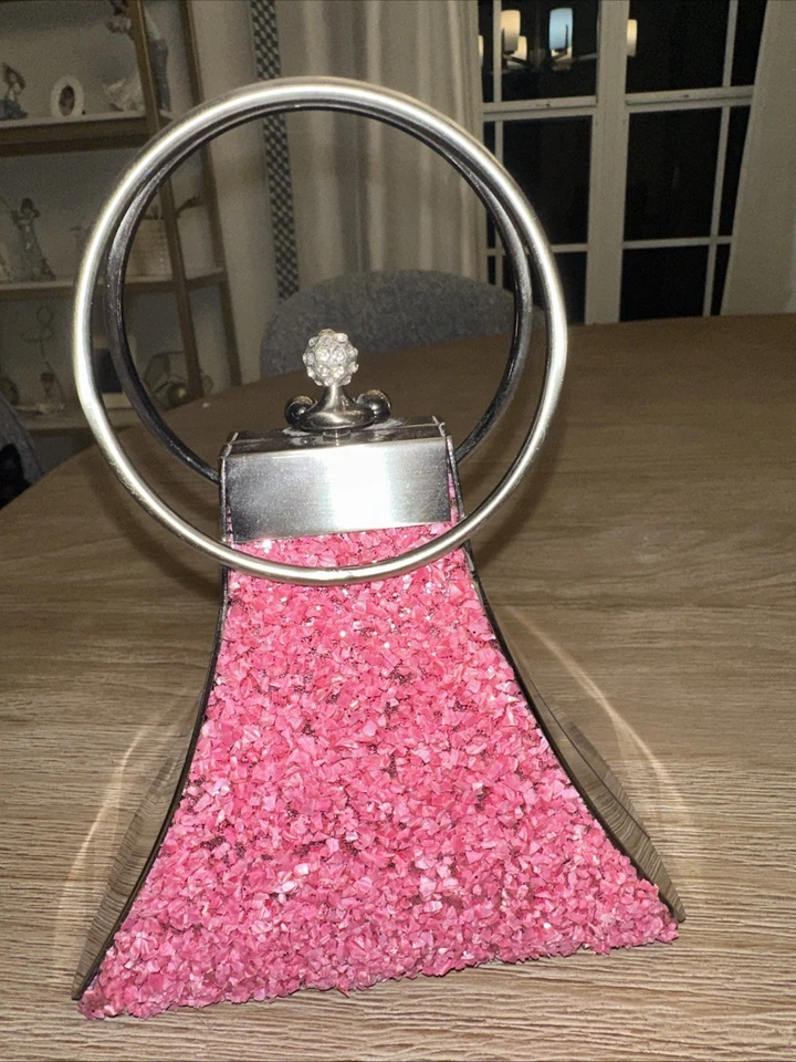 Bolso Cartera Vintage Rosa y Cromo - Parece Pop Rocks - ¡Divertido! Foto 1 de 4