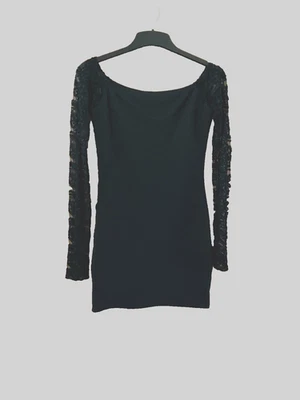 Size10 little black dress by Prettylittlething stretch lace look long sleeve NWT - Image 1 of 4