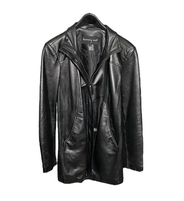 TANNERY WEST Vintage Womens (S) Black Ultra-Soft Genuine Leather Zip-Up Jacket - Image 1 of 4