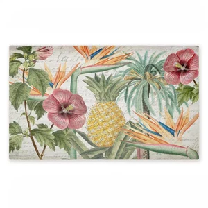 Flores tropicales y verde piña 18 pulgadas X 30 in. Poliéster antideslizante exterior  - Imagen 1 de 9