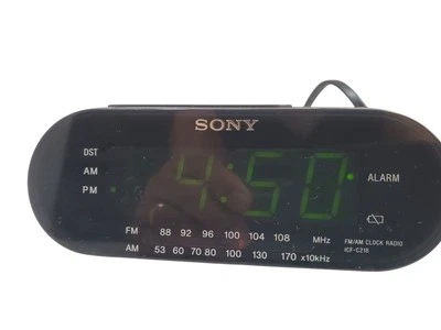 Sony Dream Machine ICF-C218 Alarm Clock AM/FM Radio Black TESTED WORKS - Image 1 of 4
