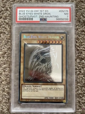 Yu-Gi-Oh GFP2-EN175 Blue-Eyes White Dragon Ghost Rare 1st Edition PSA 7 - Image 1 of 2