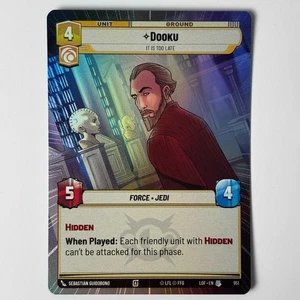 STAR WARS UNLIMITED : DOOKU, IT IS TOO LATE LOF 951 HYPERSPACE FOIL ANGLAIS NEUF - Bild 1 von 2