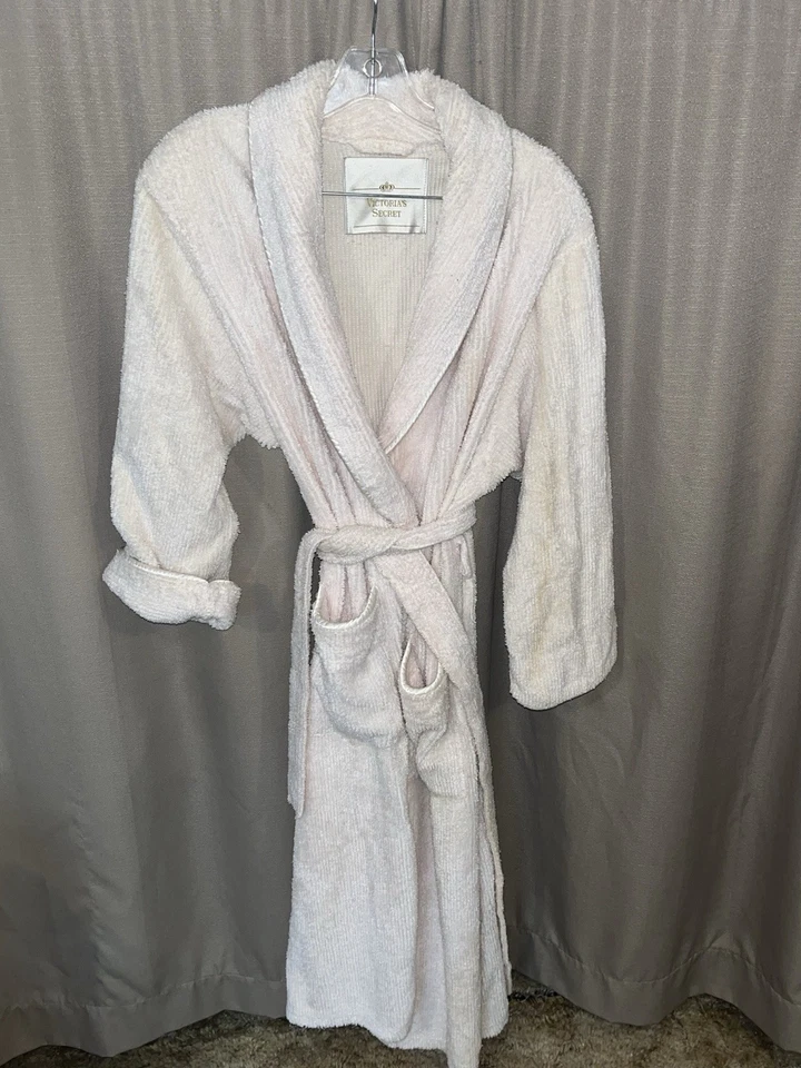 复古维多利亚的秘密黄金标签雪尼尔长袍 M 美国制造 100% 棉 — 第 1/4 张图片