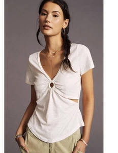 T-shirt Anthropologie Pilcro O-Ring nuova con etichette taglia small vendita al dettaglio $58 - Foto 1 di 13