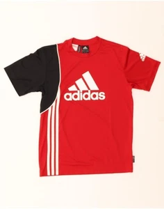 Adidas Jungen Clima 365 Grafik T-Shirt Oberteil 13-14 Jahre Rot Colourblock AT09 - Bild 1 von 3