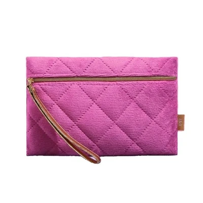 Ipsy Noviembre 2023 Acolchado Rosa Caliente Terciopelo Bolsa de Maquillaje Estuche de Cosméticos Nuevo Sin Etiquetas Foto 1 de 3