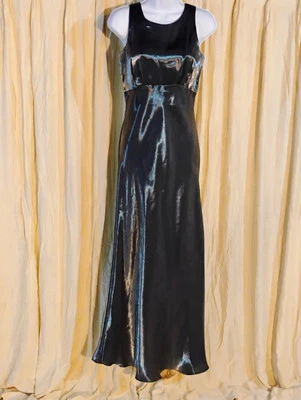  Elegant Lace-up  Shiny Liquid Silver Shimmer Size 5/6 by Roberta  - Image 1 of 4