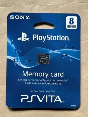 SONY PS VITA OFFICIAL 8GB MEMORY CARD GENUINE PLAYSTATION VITA PLAY STATION NEW - Immagine 1 di 3