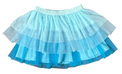 Combo de falda-pantalones cortos de tul en capas Justice para niñas talla 8 azul aguamarina y verde azulado Foto 1 de 4