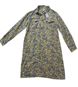 Neu mit Etikett J. Jill Love Leinen Popover Shirtkleid Damen Small Tall gelb Paisley - Bild 1 von 11