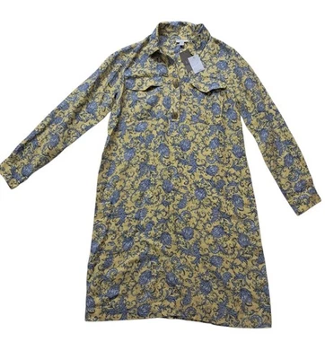 NUEVO CON ETIQUETAS J. Jill Love Vestido Camisa Popover de Lino Para Mujer Pequeño Alto Amarillo Cachemira Foto 1 de 4