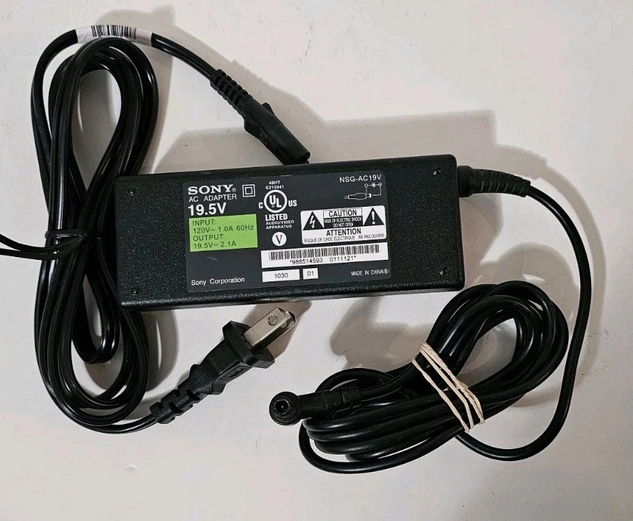 Adaptador de CA Sony 19,5 V NSG-AC19V adaptador de CA cable de alimentación Foto 1 de 3